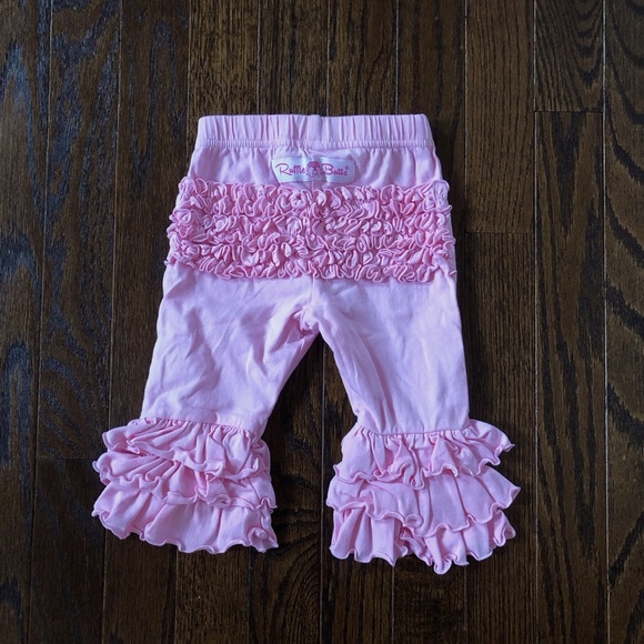 RuffleButts Girls 12-18M Pastel Pink Long Pants with Ruffles - EUC! - Picture 5 of 7